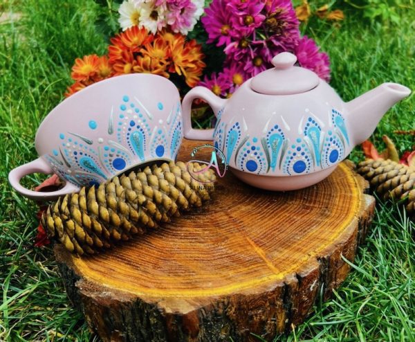 AD Dots set ceai ceramica